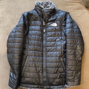 The Northface black reversible girls L